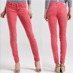 AG The Stevie Ankle Jean in Red for Anthropologie